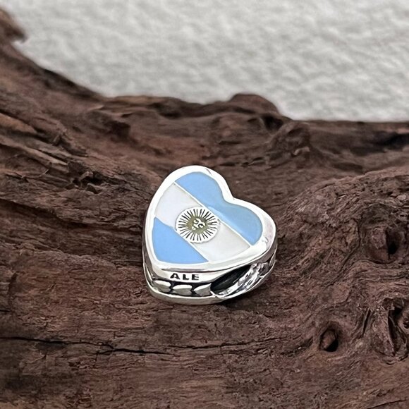 Pandora Jewelry - Pandora I Love Argentina Heart Charm S925 ALE Bead Charm Silver Jewelry